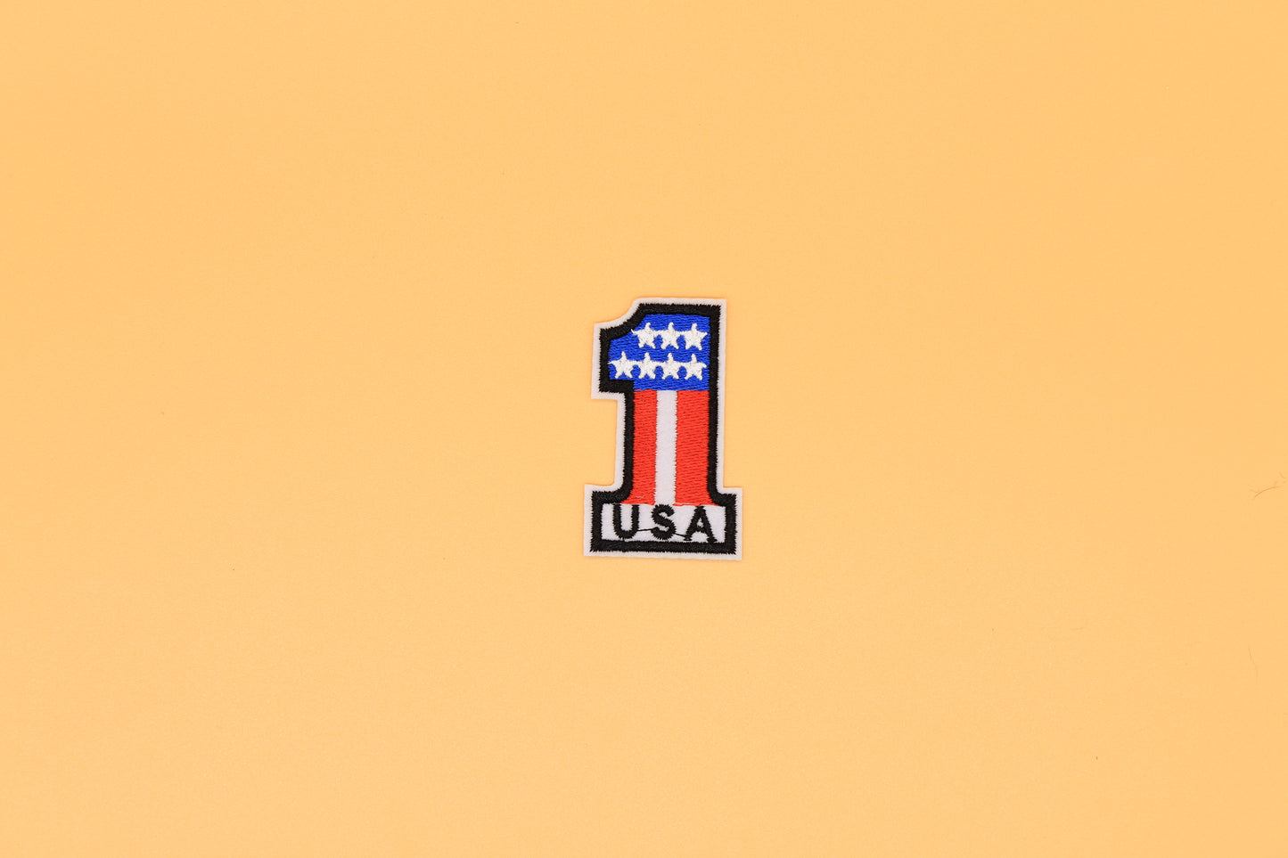 USA Number One Patriotic Iron-On Patch