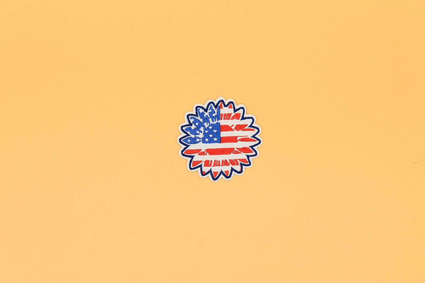 Distressed American Flag Flower Iron-On Patch