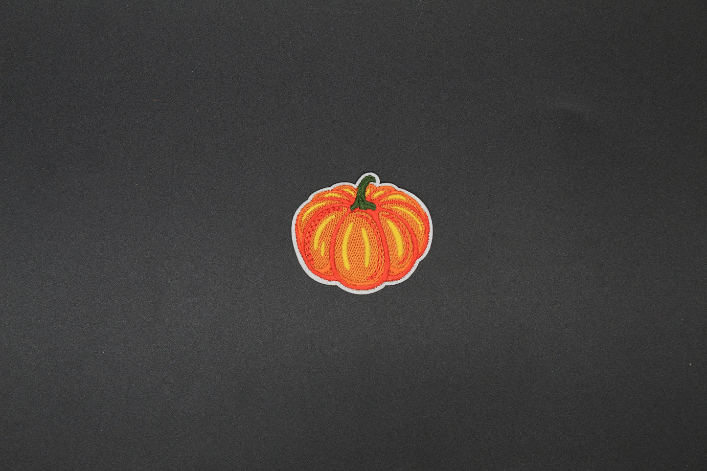 Rustic Orange Sketch Pumpkin Embroidered Iron-On Patch – Vintage Fall Autumn Appliqué