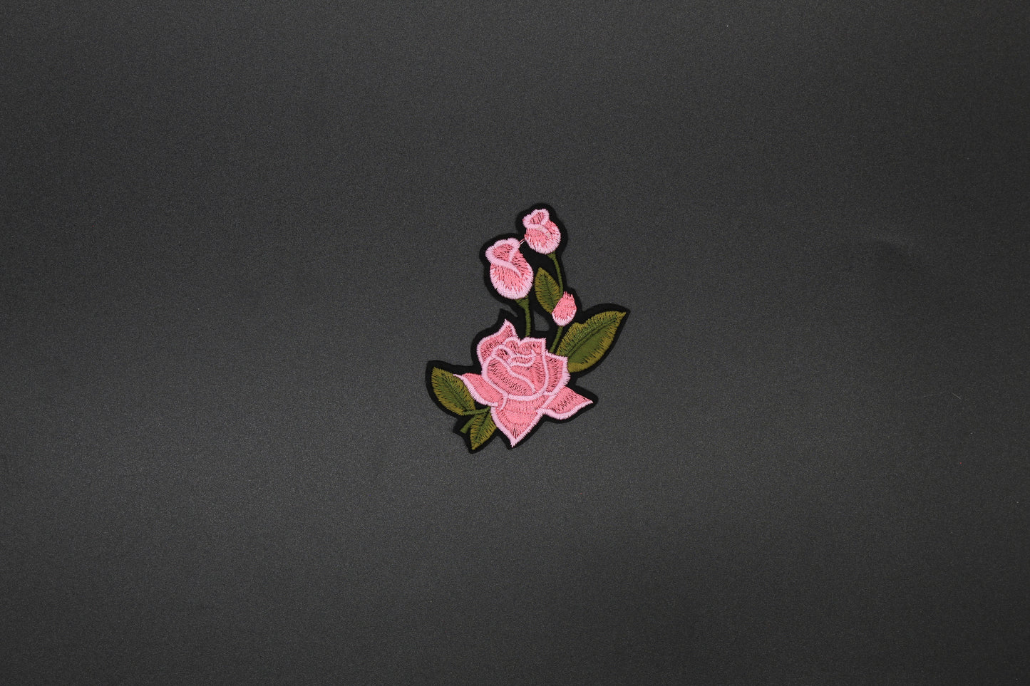 Soft Pink Rose Embroidered Iron-On Patch
