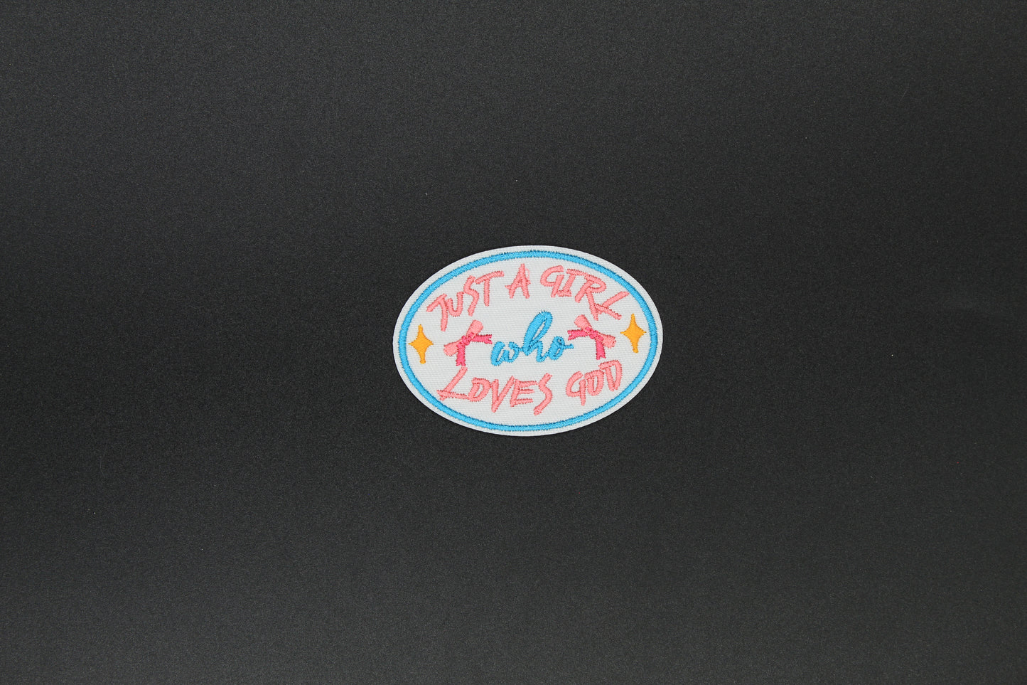 “Just a Girl Who Loves God” Christian Embroidered Iron-On Patch