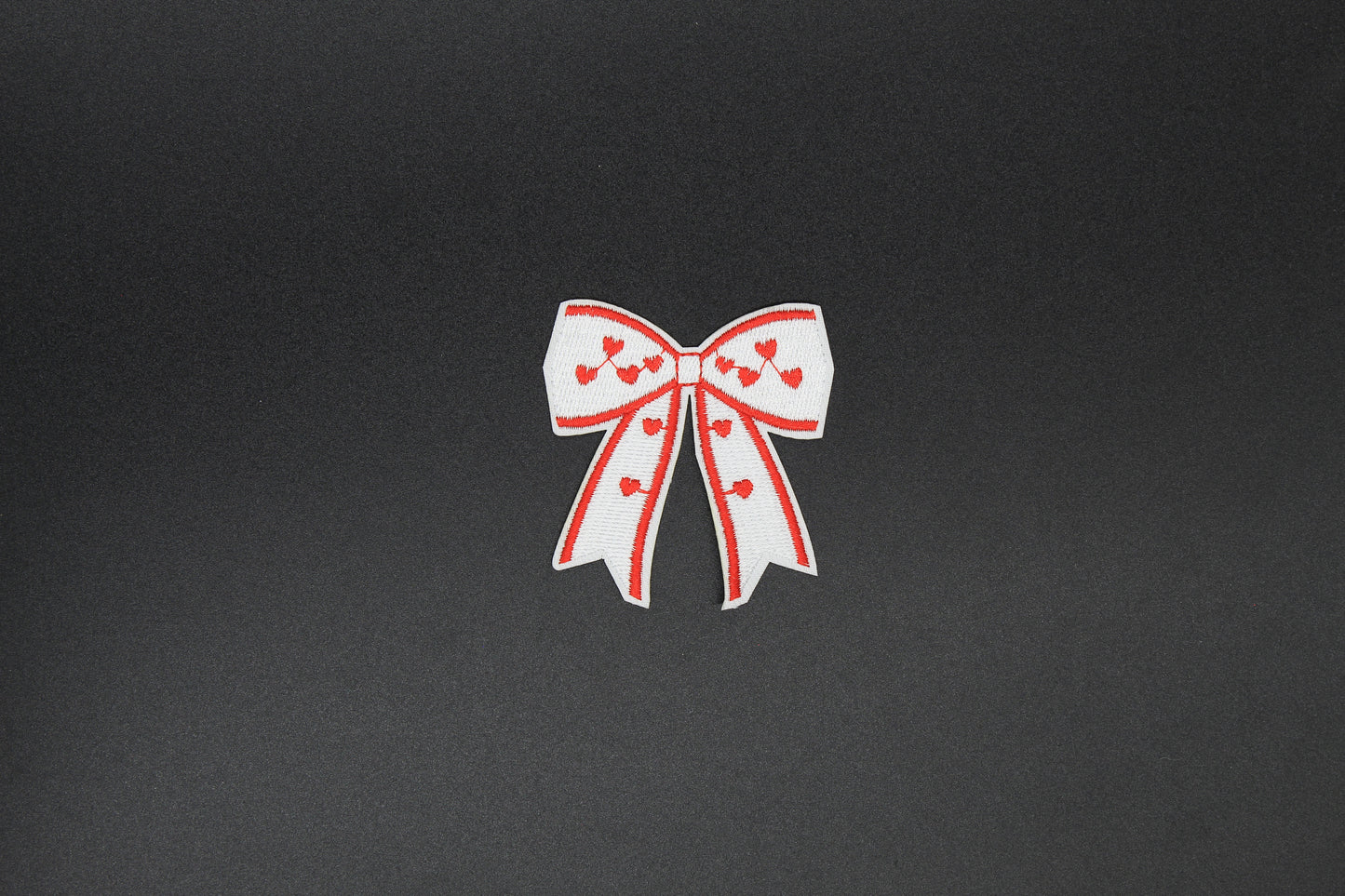 Red Heart Vine Bow Iron-On Patch