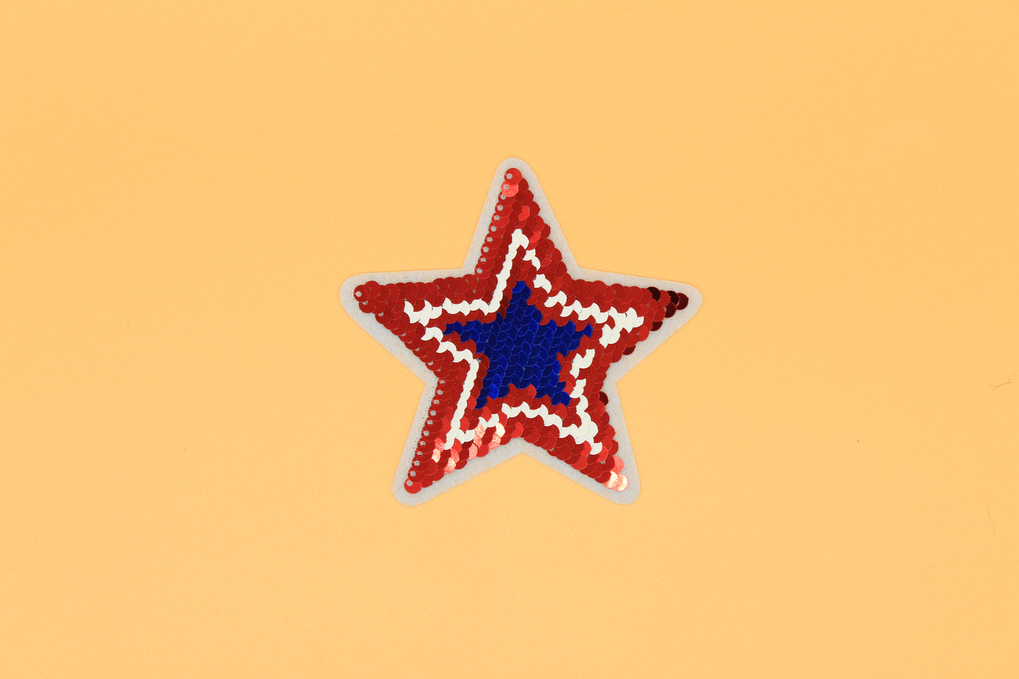 Sequin Patriotic Star Iron-On Patch