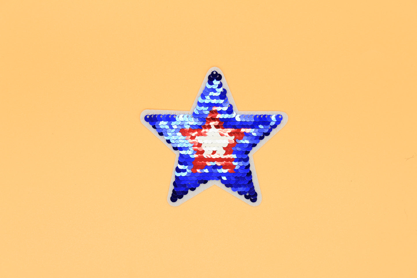 Reversible Sequin Patriotic Star Iron-On Patch