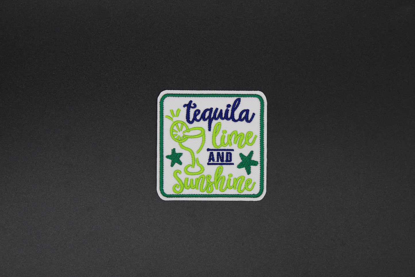 Tequila Lime and Sunshine Embroidered Iron-On Patch