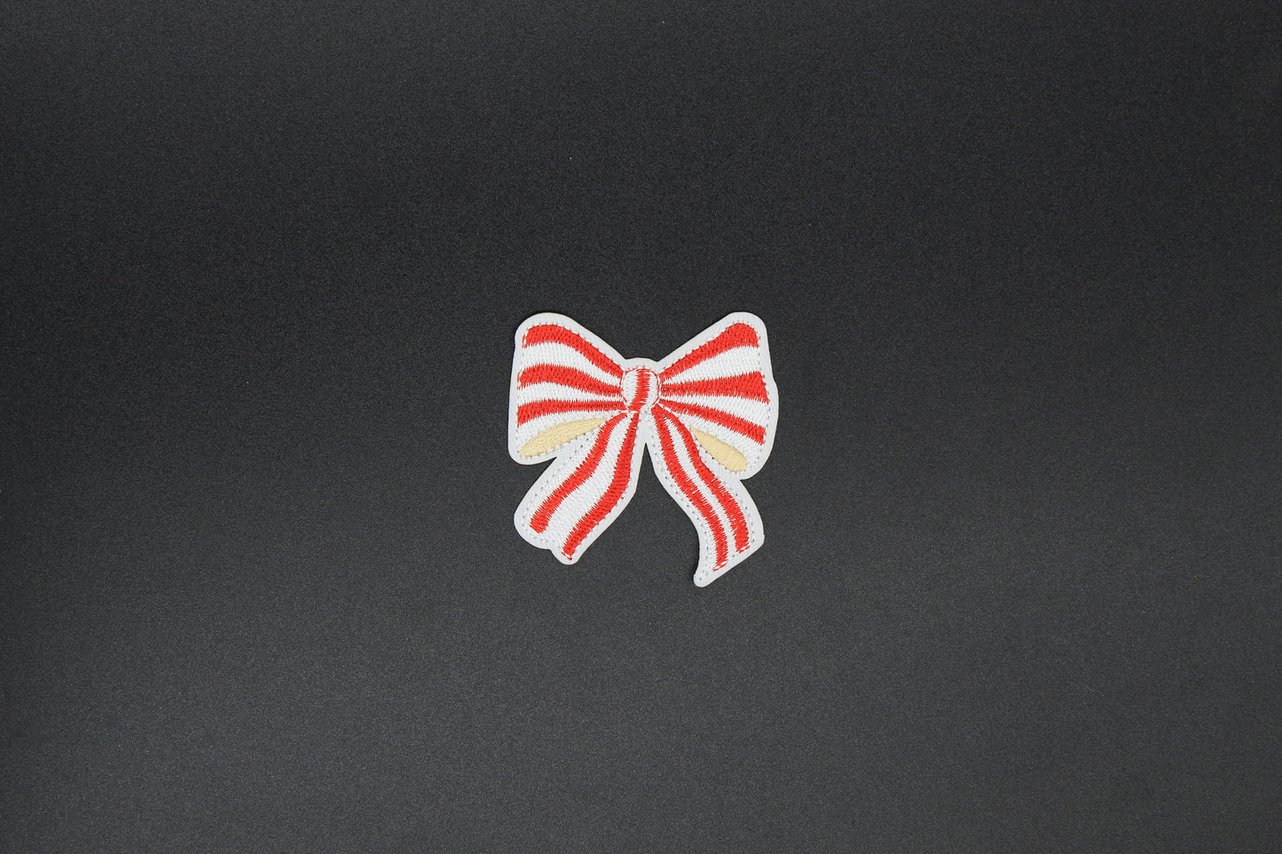 Vintage Candy Stripe Bow Iron-On Patch