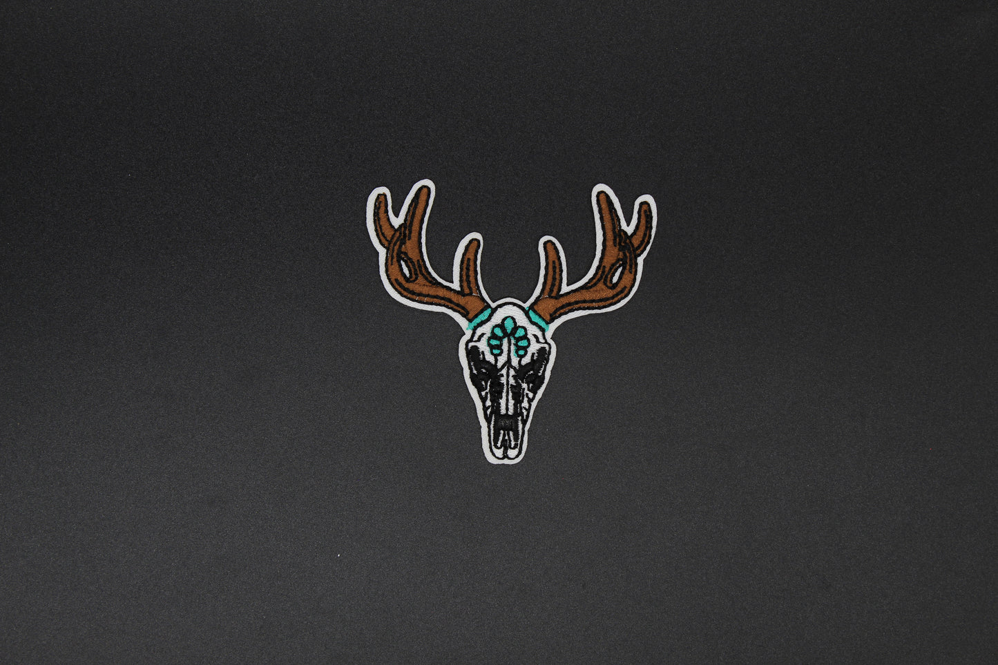 Western Deer Skull Embroidered Iron-On Patch