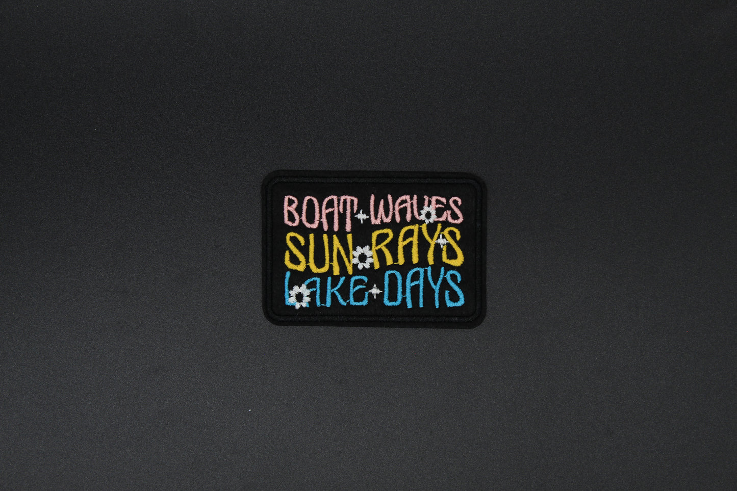 Boat Waves Sun Rays Lake Days Embroidered Patch