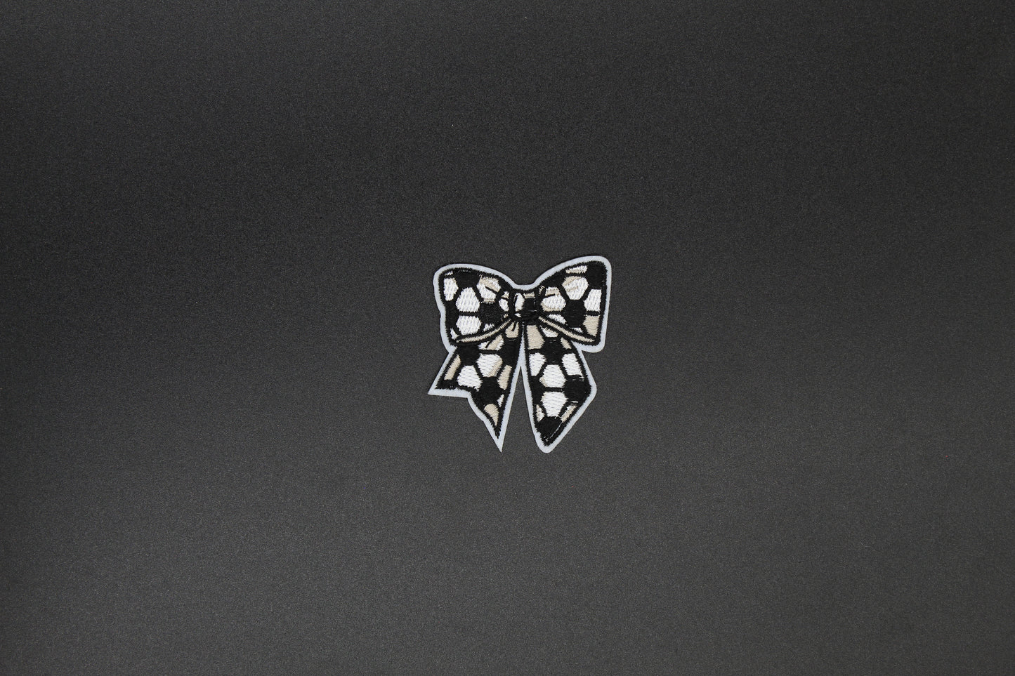Soccer Print Bow Iron-On Patch