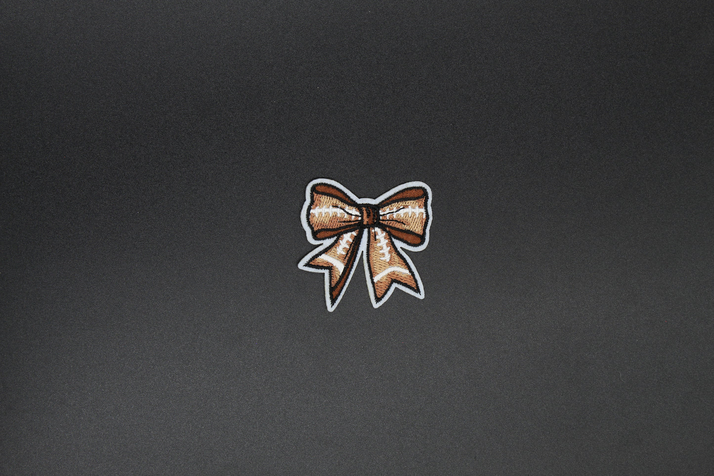 Football Stitch Bow Iron-On Patch