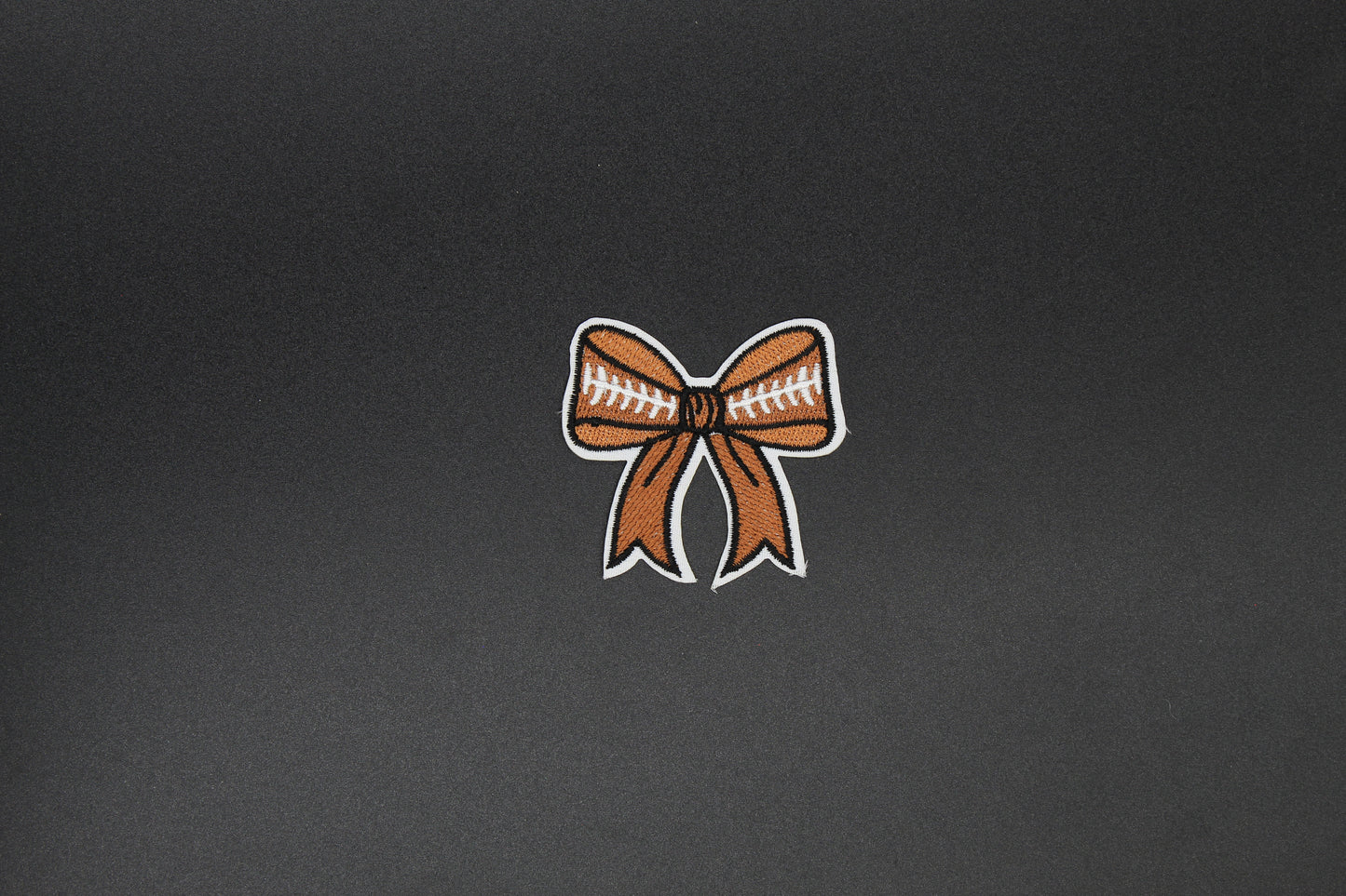 Football Stitch Bow Iron-On Patch