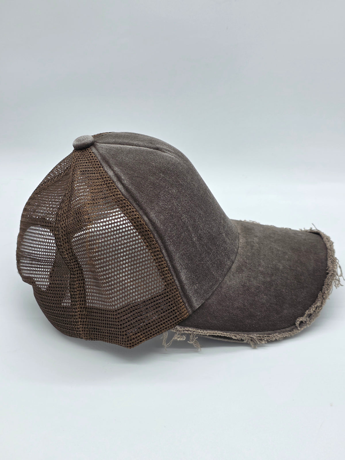 Distressed Brown Foam Trucker Hat