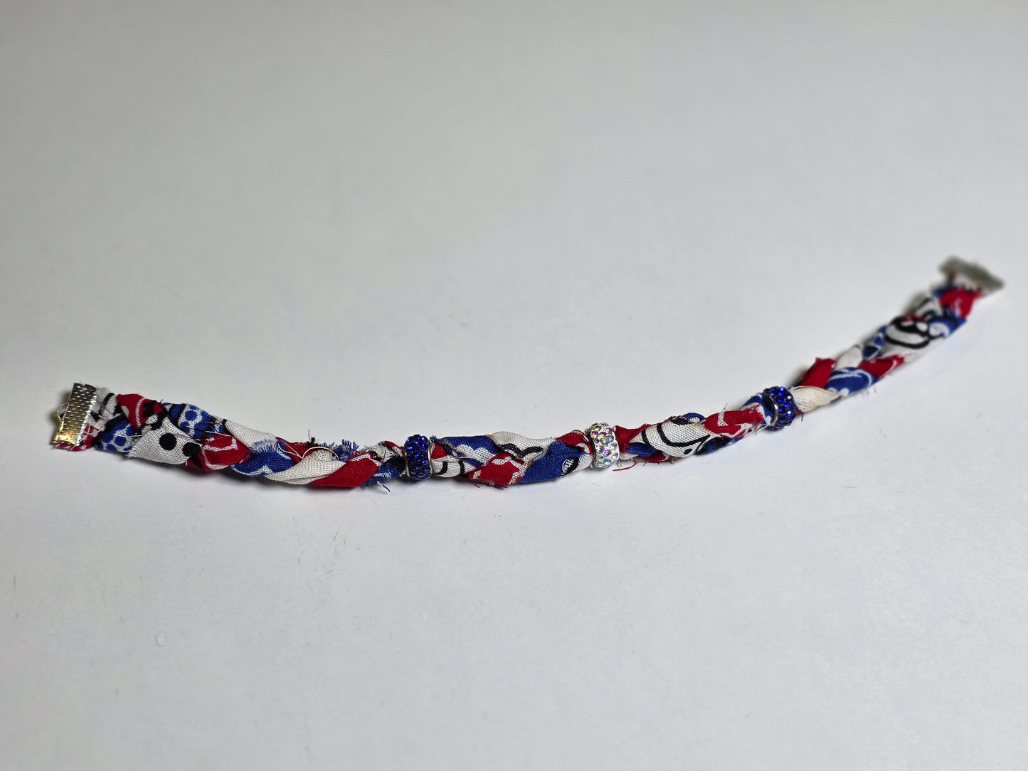 Patriotic Braided Hat Chain – Red White & Blue Western Hat Band Accessory