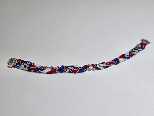 Patriotic Braided Hat Chain – Red White & Blue Western Hat Band Accessory