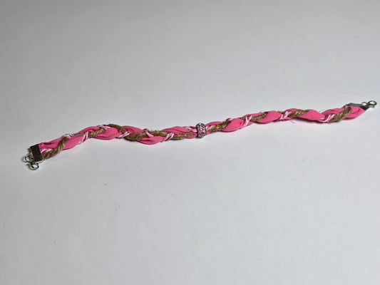 Pink Prairie Hat Chain – Rustic Braided Western Hat Accessory
