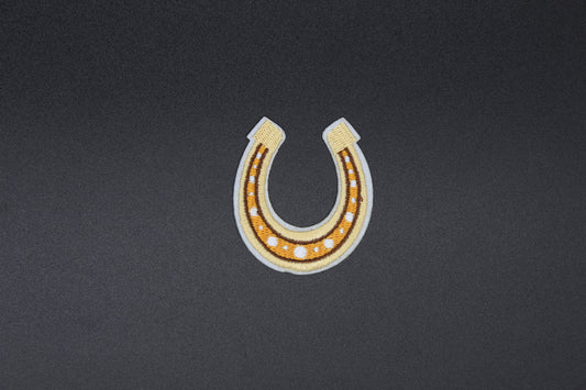 Golden Lucky Horseshoe Western Iron-On Patch