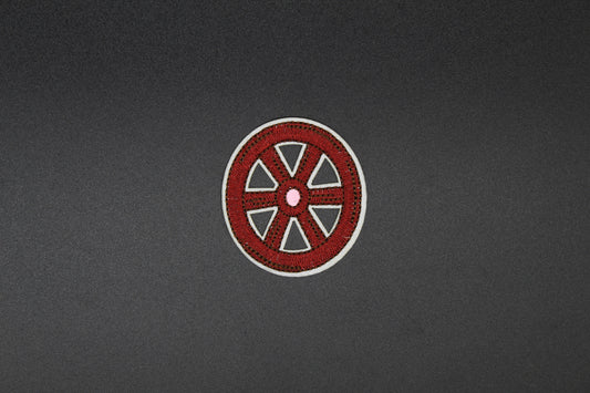 Vintage Wagon Wheel Western Iron-On Patch