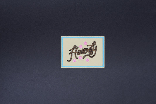 Howdy Western Script Iron-On Patch