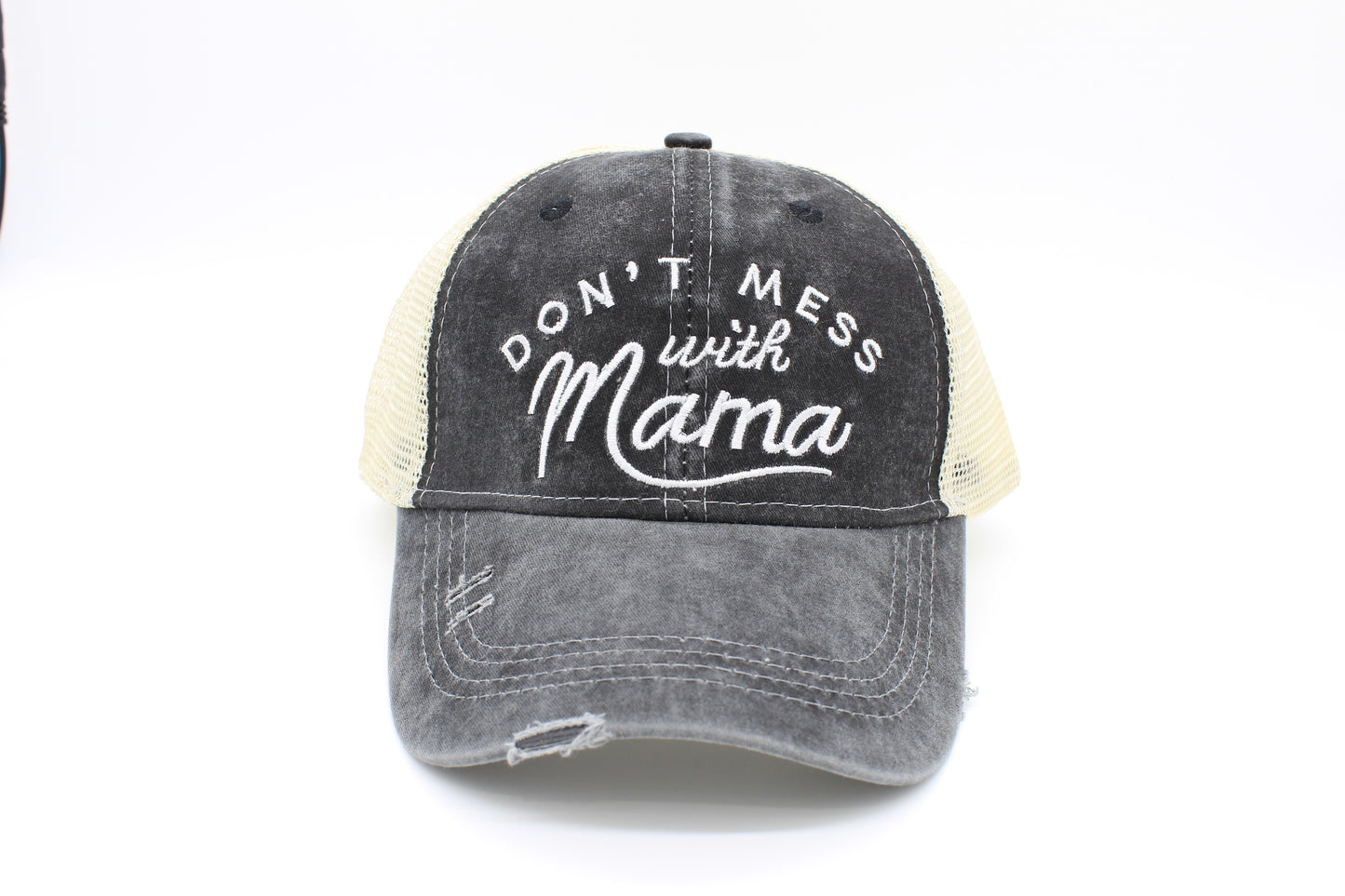 Don’t Mess With Mama Criss-Cross Ponytail Hat