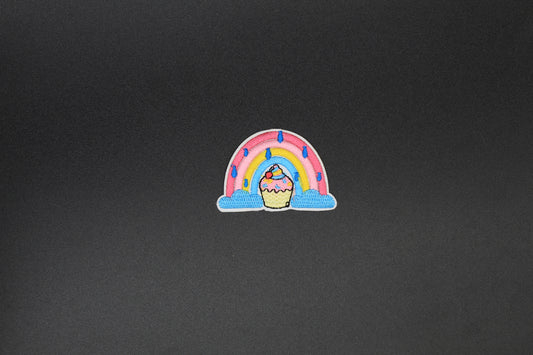 Rainbow Cupcake Iron-On Patch