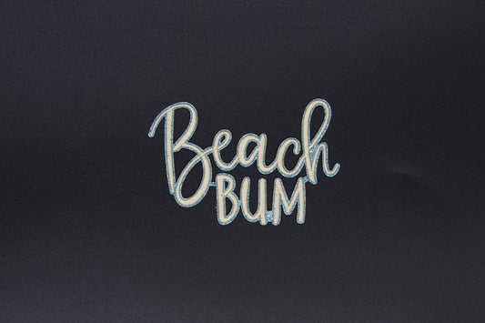 “Beach Bum” Coastal Embroidered Iron-On Patch