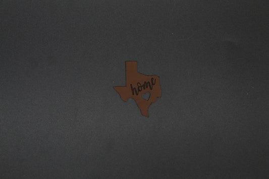 Texas Home Leather Patch | Rustic Texas State Faux Leather Appliqué for Hats, Jackets & Bags