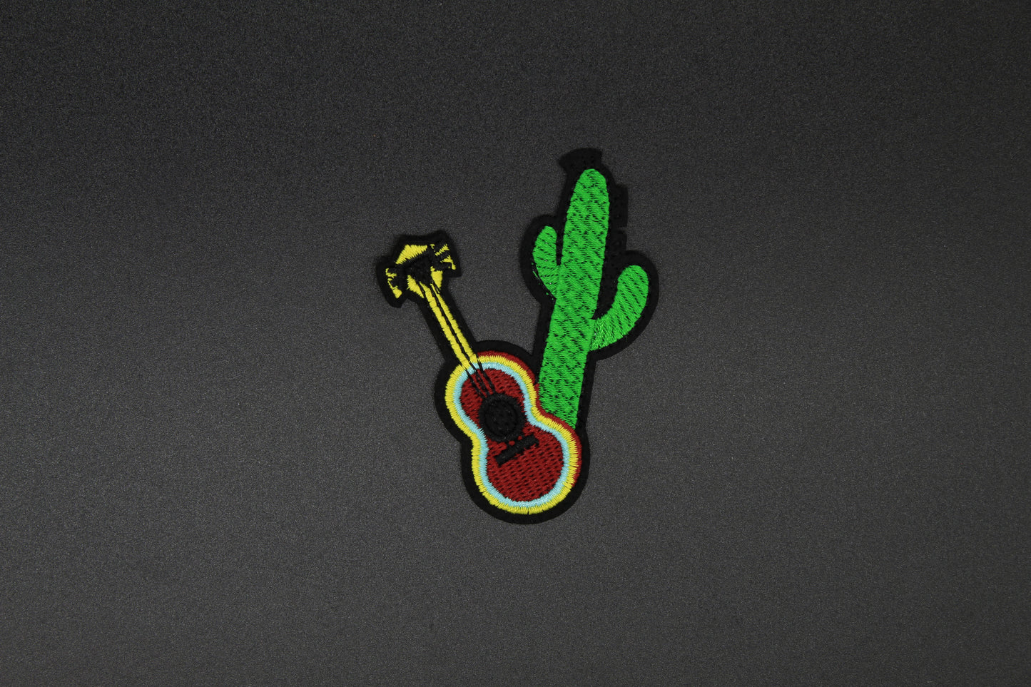 Desert Guitar & Cactus Southwest Iron-On Patch