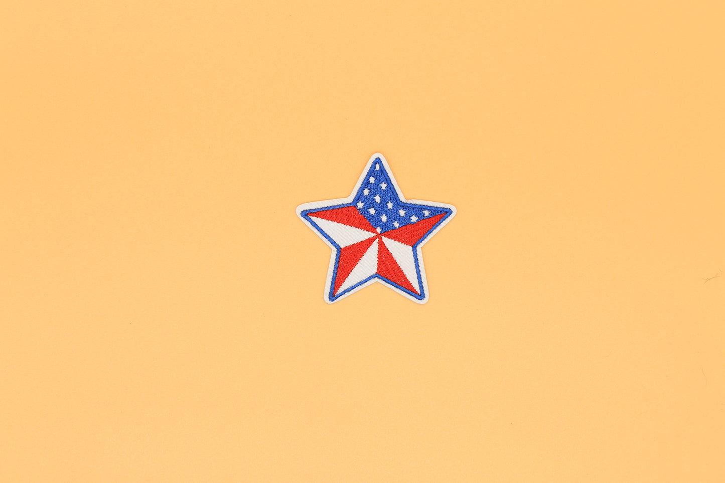 Patriotic Pinwheel Star Iron-On Patch