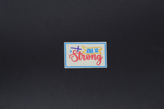 “She Is Strong” Faith Inspiration Iron-On Patch