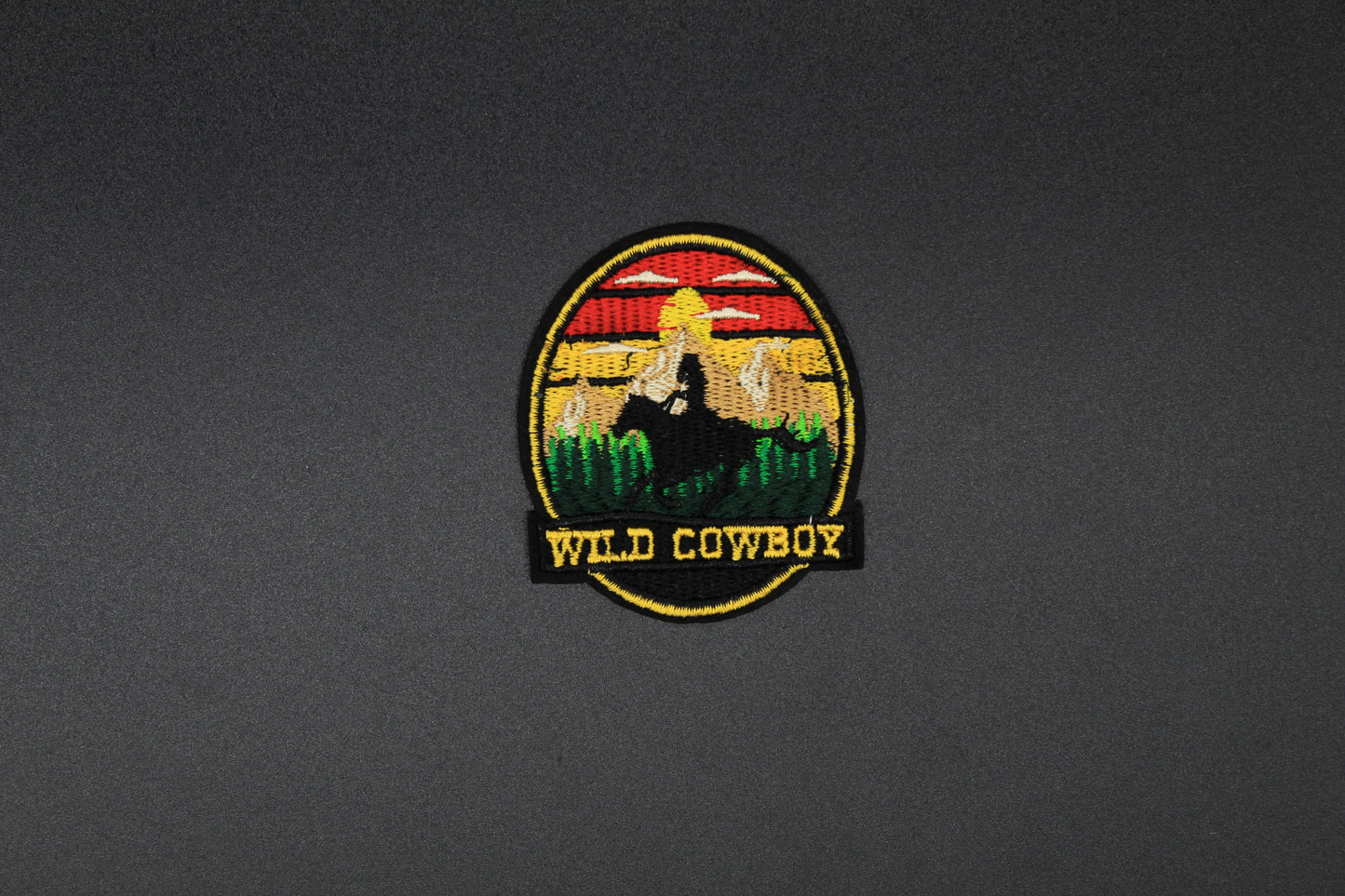 Wild Cowboy Sunset Scene Iron-On Patch