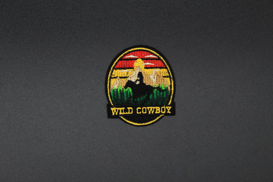 Wild Cowboy Sunset Scene Iron-On Patch