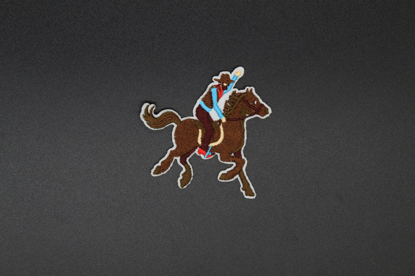 Rodeo Cowboy on Horse Iron-On Patch