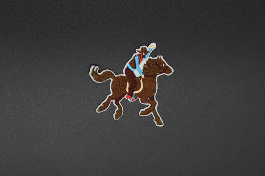 Rodeo Cowboy on Horse Iron-On Patch