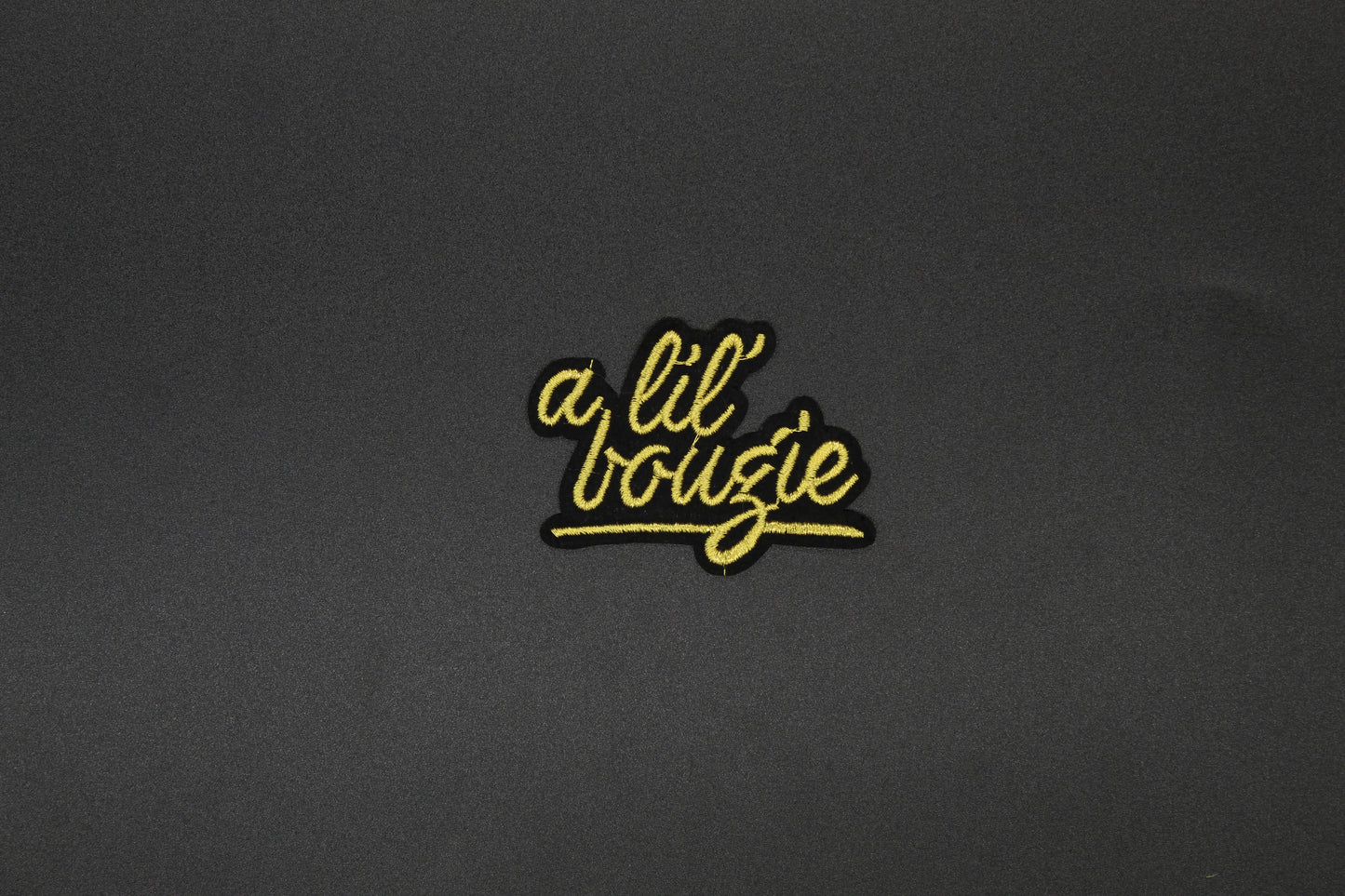 “A Lil Boujee” Embroidered Iron-On Patch – Trendy Script Quote Appliqué