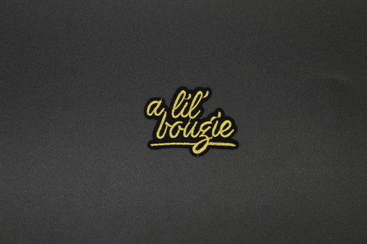 “A Lil Boujee” Embroidered Iron-On Patch – Trendy Script Quote Appliqué