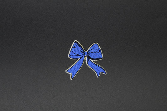 Blue Bow Iron-On Patch