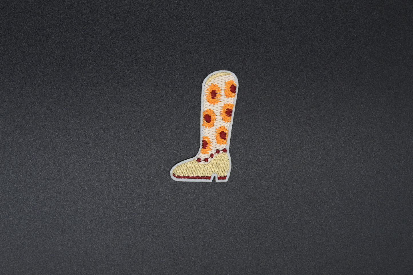 Sunflower Pattern Cowboy Boot Iron-On Patch