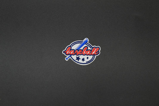 Retro Baseball Script Embroidered Iron-On Patch