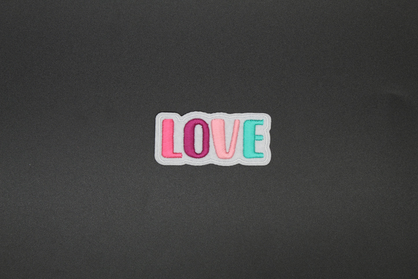 Pastel LOVE Embroidered Iron-On Patch
