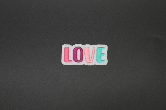 Pastel LOVE Embroidered Iron-On Patch