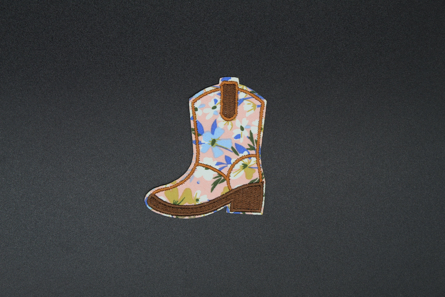 Pastel Wildflower Cowgirl Boot Iron-On Patch