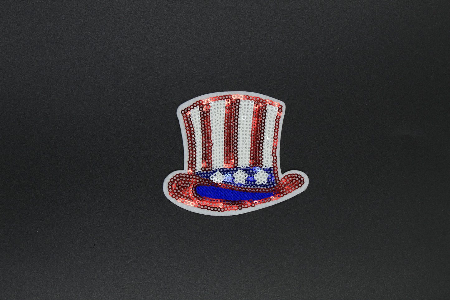 Uncle Sam Hat Sequin Iron-On Patch