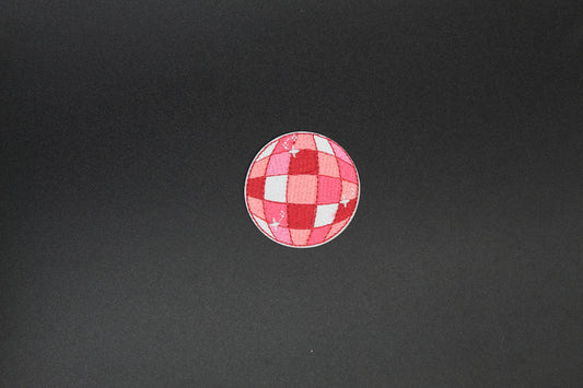 Pink Disco Ball Iron-On Patch
