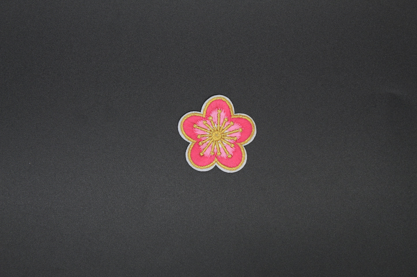 Pink Blossom Embroidered Iron-On Patch