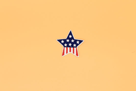 Split Flag Star Iron-On Patch