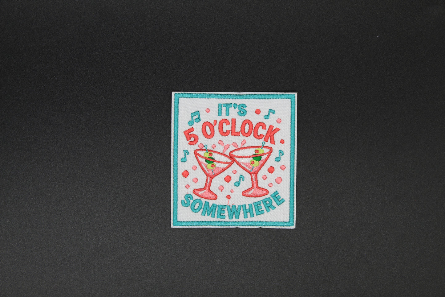 “It’s 5 O’Clock Somewhere” Cocktail Embroidered Iron-On Patch