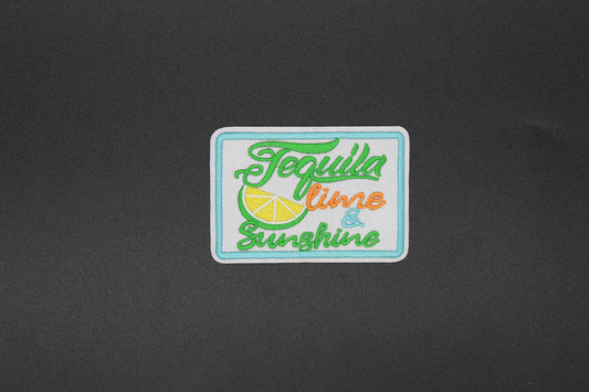 Tequila Lime & Sunshine Embroidered Patch – Summer Cocktail Iron-On Appliqué