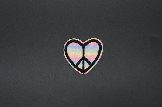 Pastel Peace Heart Embroidered Iron-On Patch