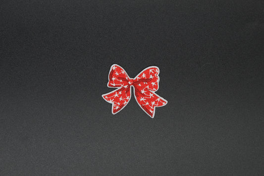 Red Bow with White Stars Iron-On Patch