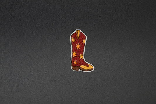 Star-Spangled Western Cowboy Boot Iron-On Patch